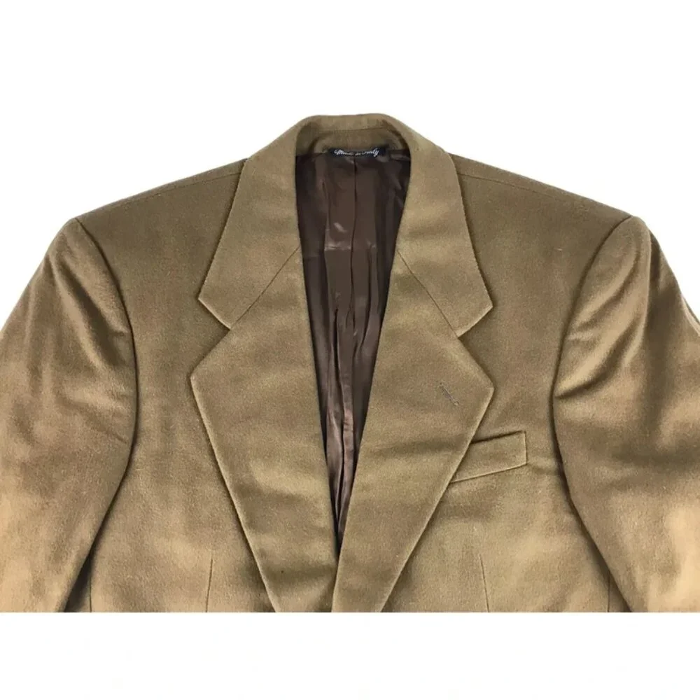 Vito Rufolo Mens Brown Pockets Long Sleeve Notch Collared Blazer‎ Jacket Size L